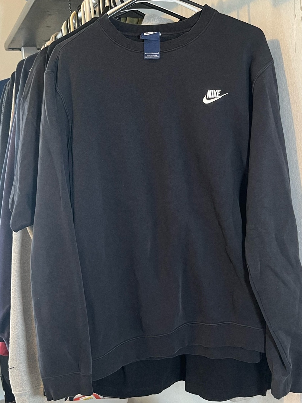 Vintage blue tag Nike Black Crewneck Sweatshirt with White Swoosh